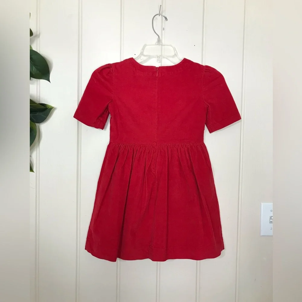 Christmas Gap Kids SS Red Velvet Dress 6 / 7 Small  98% Cotton 2% Spandex  Sm…